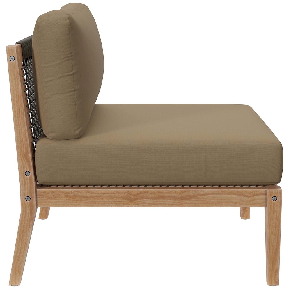 Clearwater Outdoor Patio Teak Wood Armless Chair. Picture 3