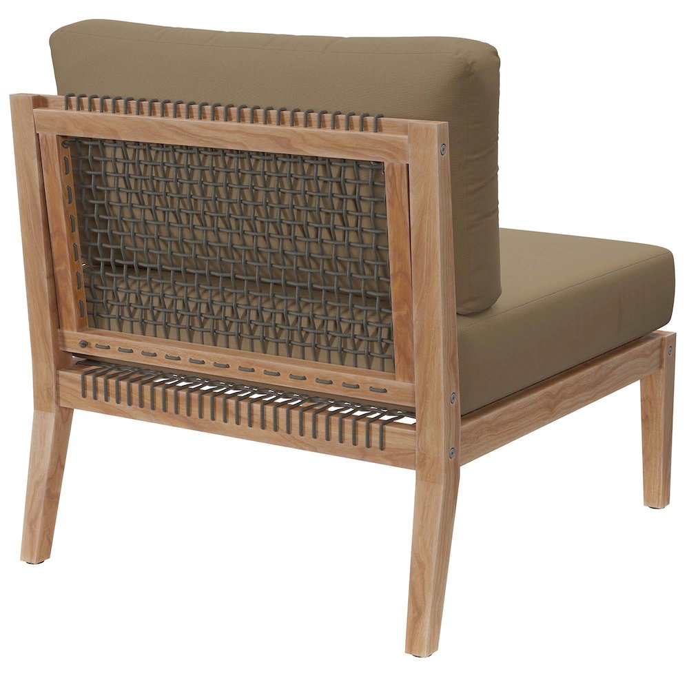 Clearwater Outdoor Patio Teak Wood Armless Chair. Picture 4
