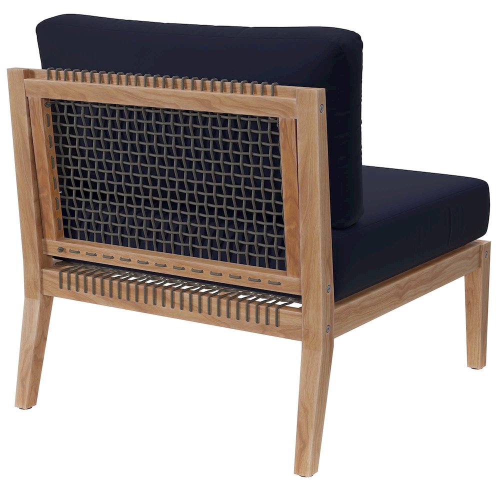 Clearwater Outdoor Patio Teak Wood Armless Chair. Picture 4