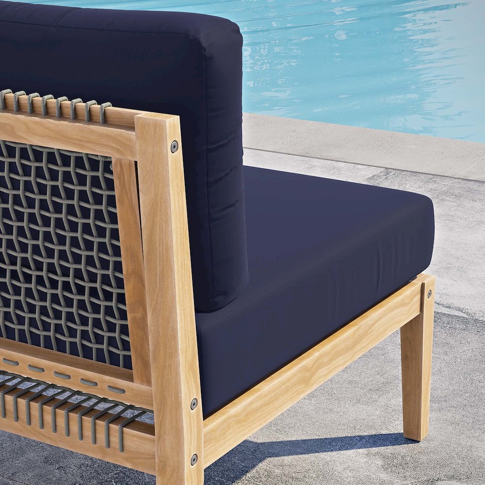 Clearwater Outdoor Patio Teak Wood Armless Chair. Picture 7