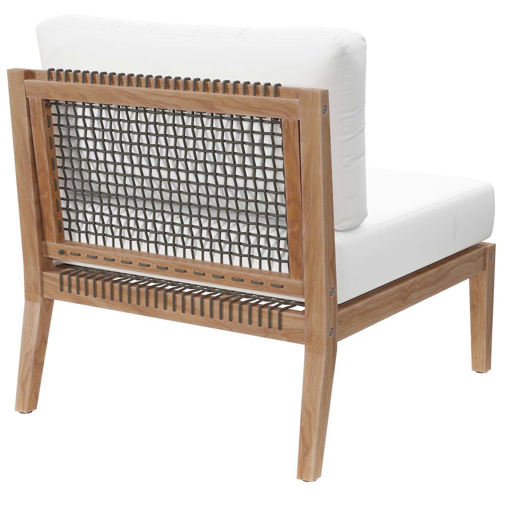 Clearwater Outdoor Patio Teak Wood Armless Chair. Picture 4