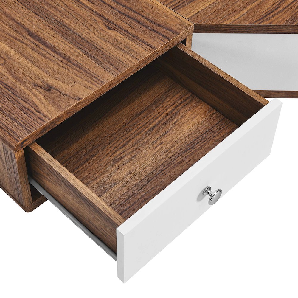 Transmit 47" Wall Mount Corner Walnut Office Desk. Picture 5
