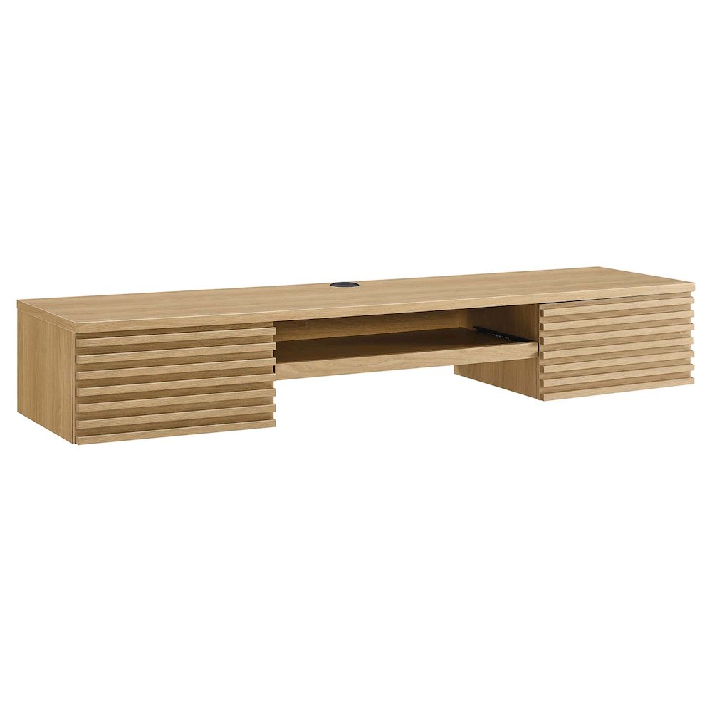 Render Wall Mount Wood Office Desk. Picture 1