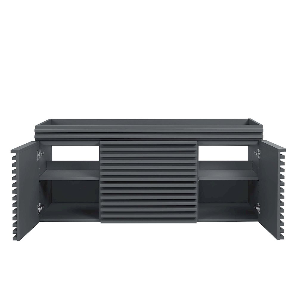 Render 48" Single Sink Compatible (Not Included) Bathroom Vanity Cabinet. Picture 5