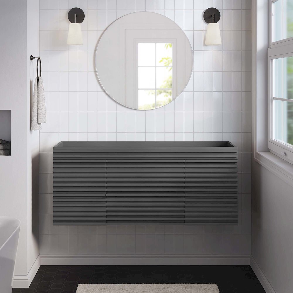 Render 48" Single Sink Compatible (Not Included) Bathroom Vanity Cabinet. Picture 8