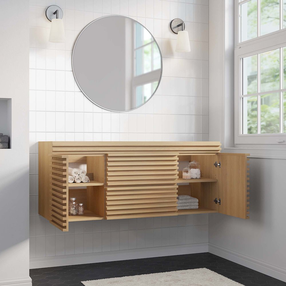Render 48" Single Sink Compatible (Not Included) Bathroom Vanity Cabinet. Picture 9