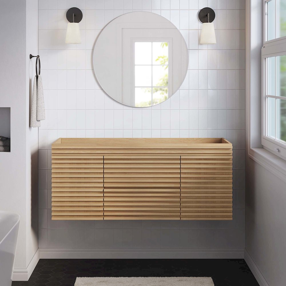 Render 48" Single Sink Compatible (Not Included) Bathroom Vanity Cabinet. Picture 8