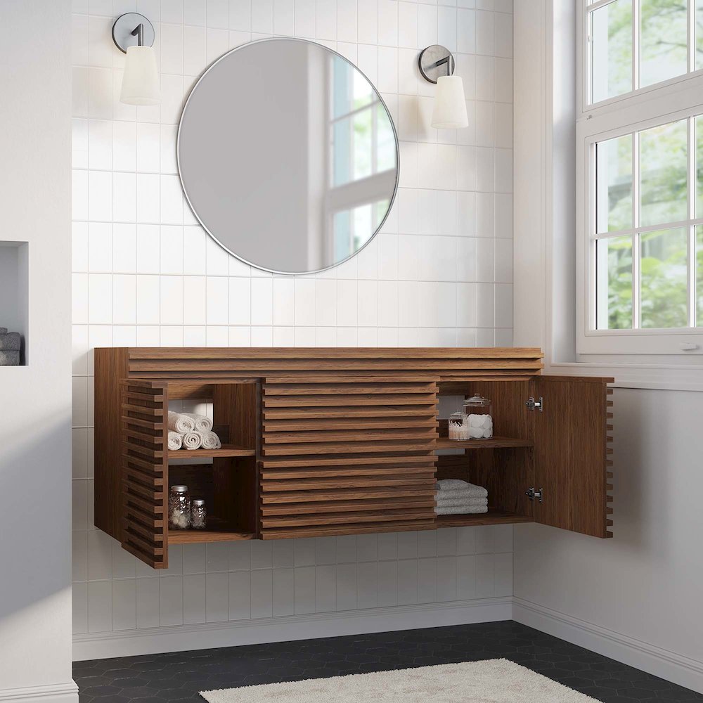 Render 48" Single Sink Compatible (Not Included) Bathroom Vanity Cabinet. Picture 7