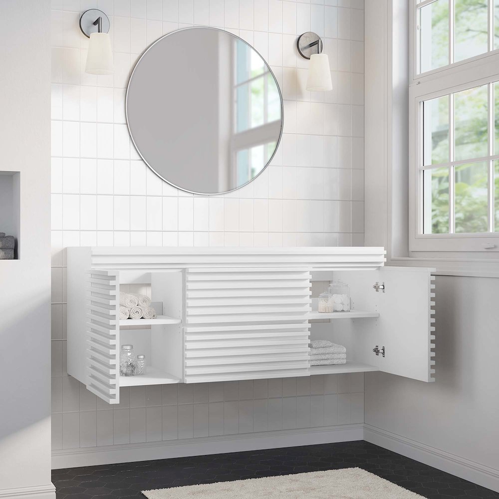 Render 48" Single Sink Compatible (Not Included) Bathroom Vanity Cabinet. Picture 9