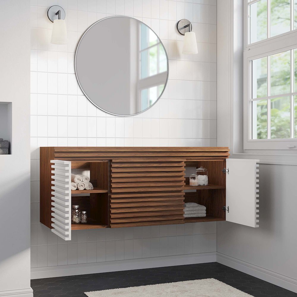 Render 48" Single Sink Compatible (Not Included) Bathroom Vanity Cabinet. Picture 9