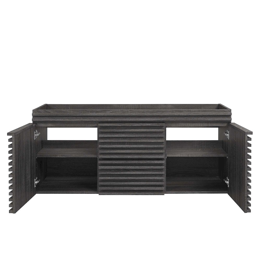 Render 48" Double Sink Compatible (Not Included) Bathroom Vanity Cabinet. Picture 6