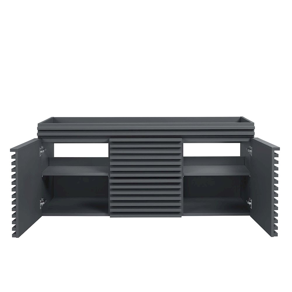Render 48" Double Sink Compatible (Not Included) Bathroom Vanity Cabinet. Picture 6