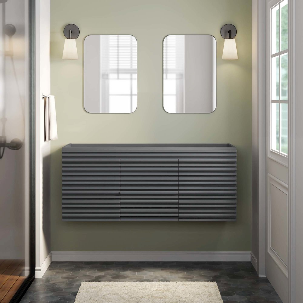 Render 48" Double Sink Compatible (Not Included) Bathroom Vanity Cabinet. Picture 9