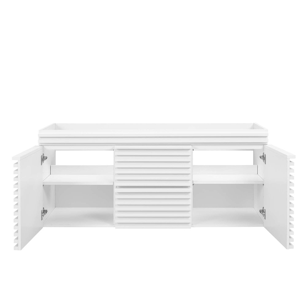 Render 48" Double Sink Compatible (Not Included) Bathroom Vanity Cabinet. Picture 6