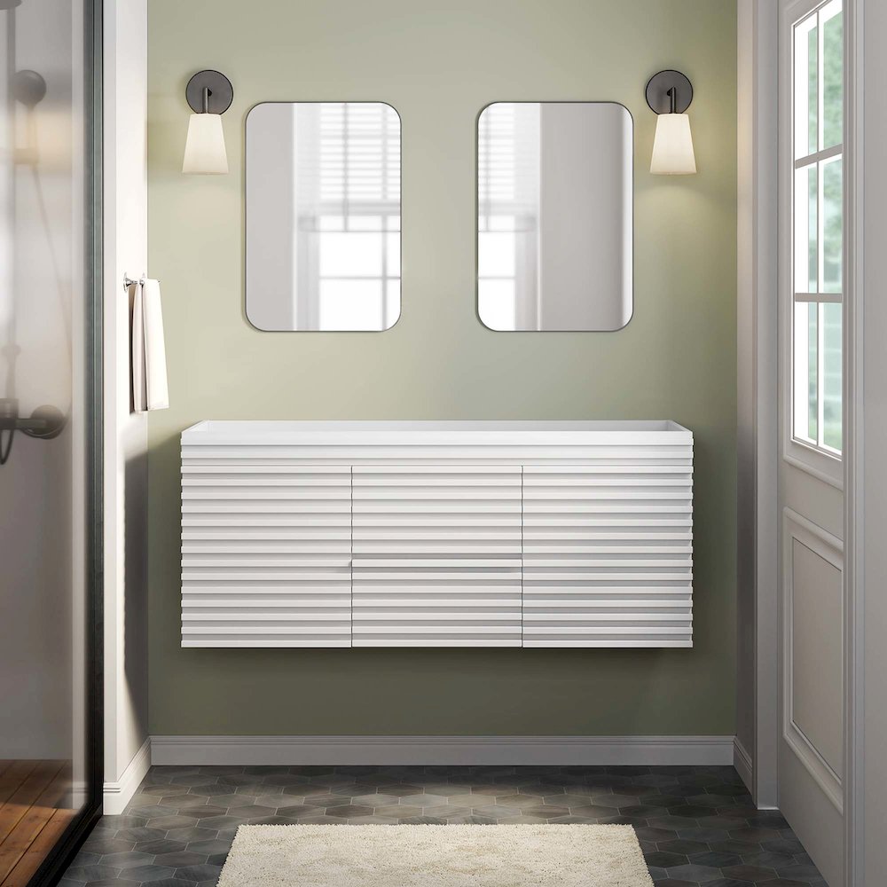 Render 48" Double Sink Compatible (Not Included) Bathroom Vanity Cabinet. Picture 8