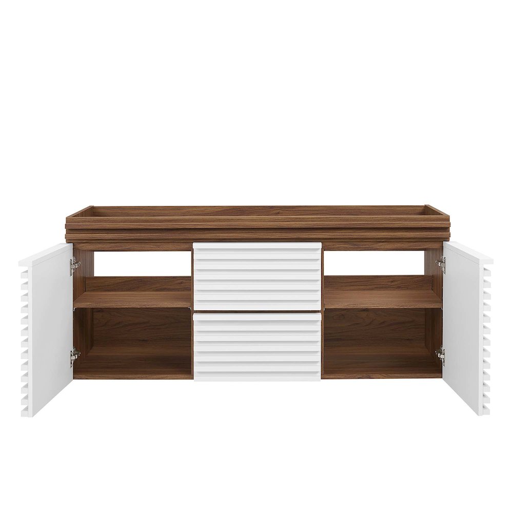 Render 48" Double Sink Compatible (Not Included) Bathroom Vanity Cabinet. Picture 6