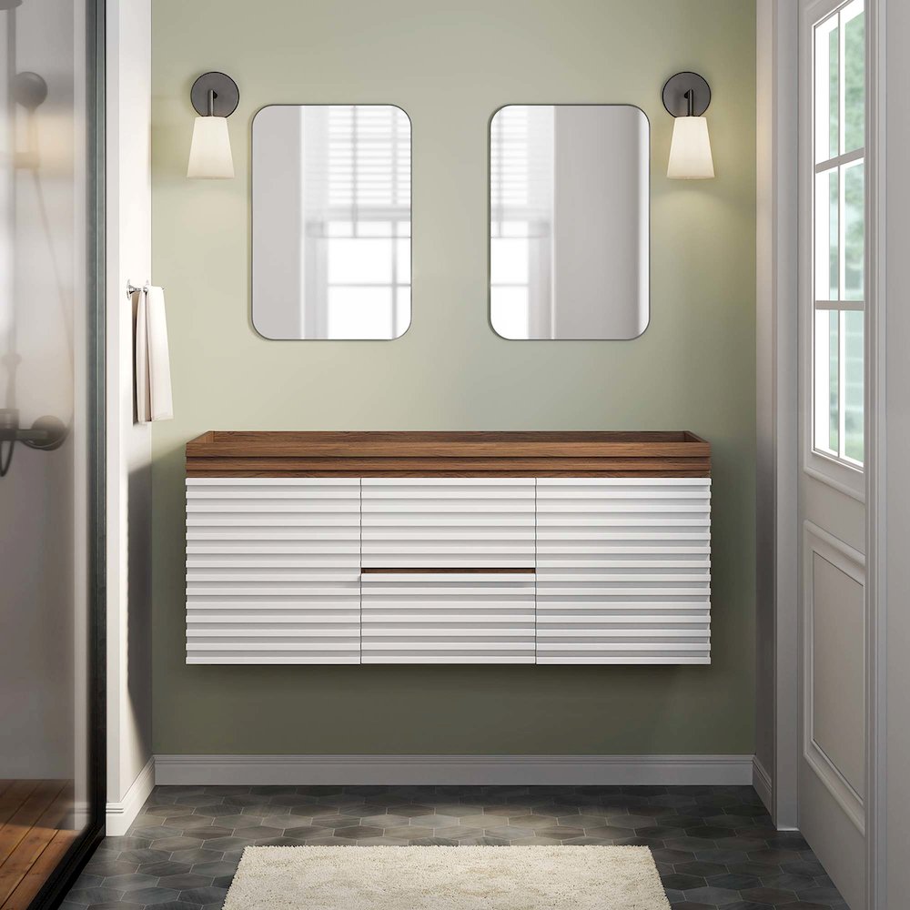 Render 48" Double Sink Compatible (Not Included) Bathroom Vanity Cabinet. Picture 8