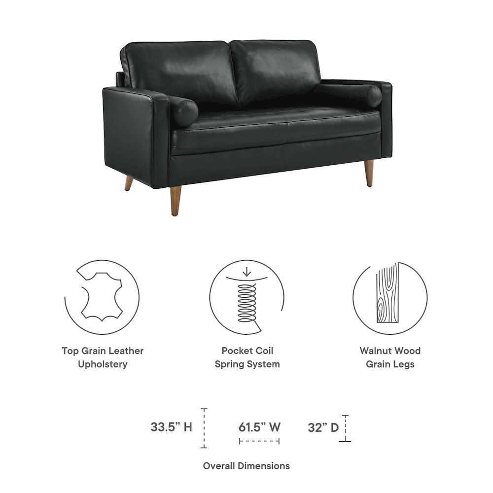 Valour Leather Loveseat. Picture 2