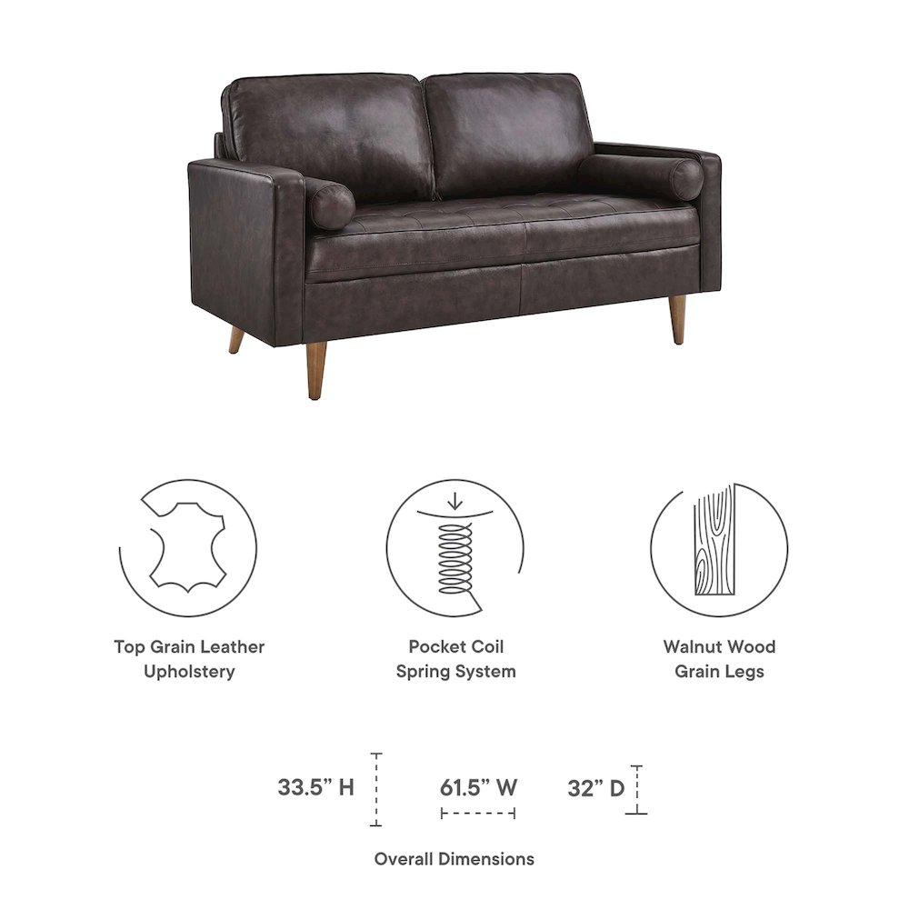 Valour Leather Loveseat. Picture 2