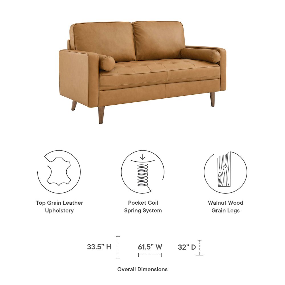Valour Leather Loveseat. Picture 2