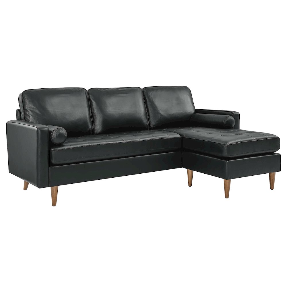 Valour 78" Leather Apartment Sectional Sofa. Picture 1