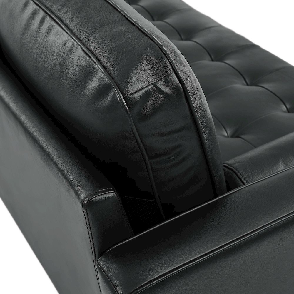Valour 78" Leather Apartment Sectional Sofa. Picture 7
