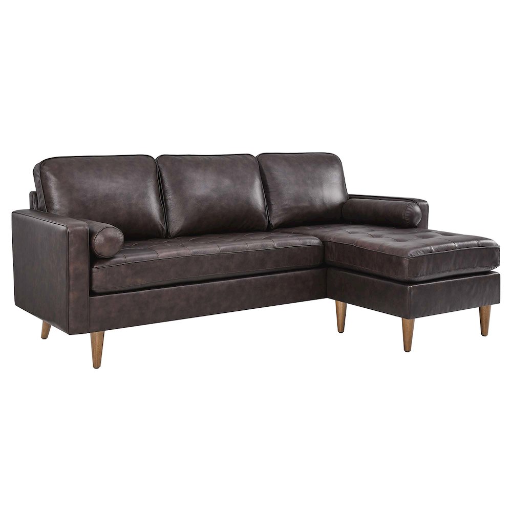 Valour 78" Leather Apartment Sectional Sofa. Picture 1