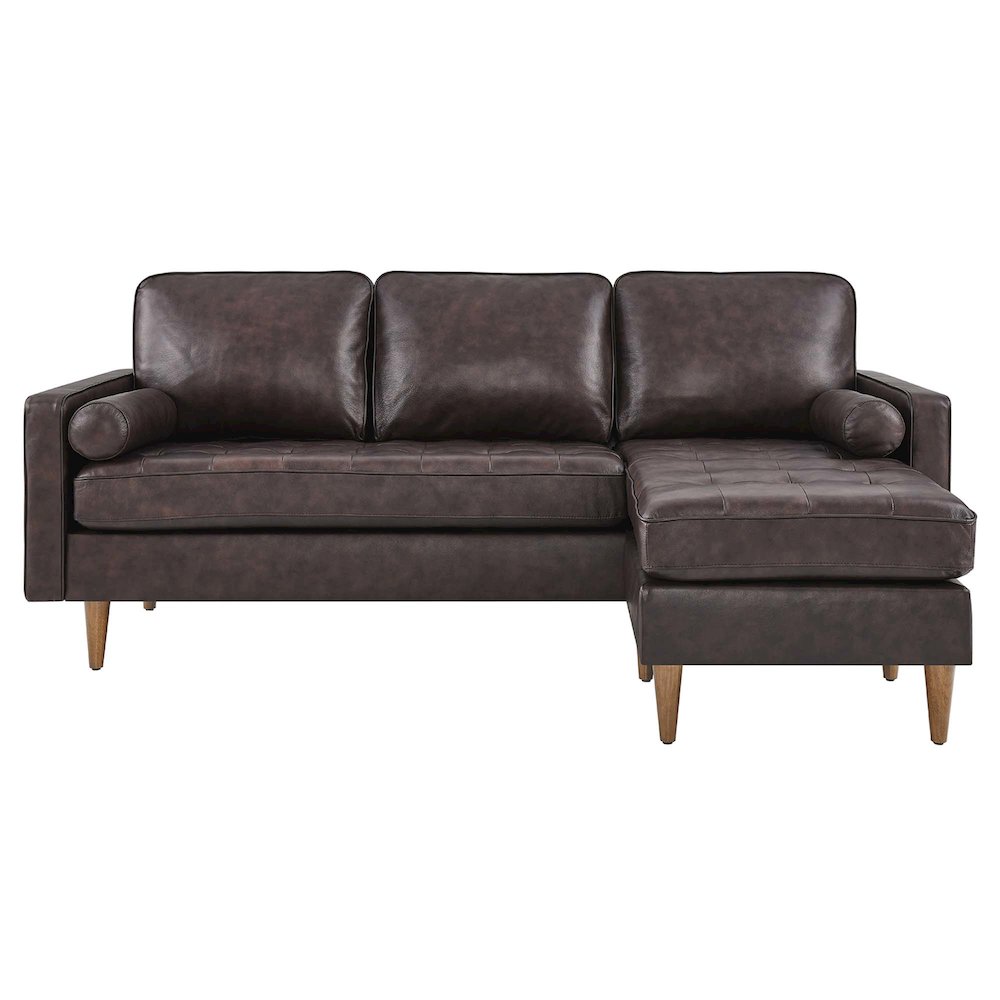 Valour 78" Leather Apartment Sectional Sofa. Picture 5