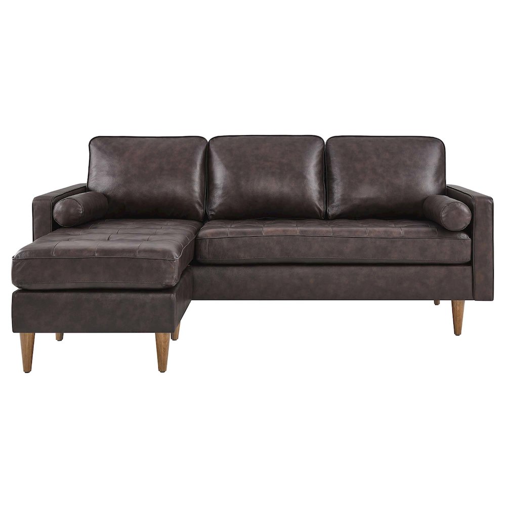 Valour 78" Leather Apartment Sectional Sofa. Picture 6