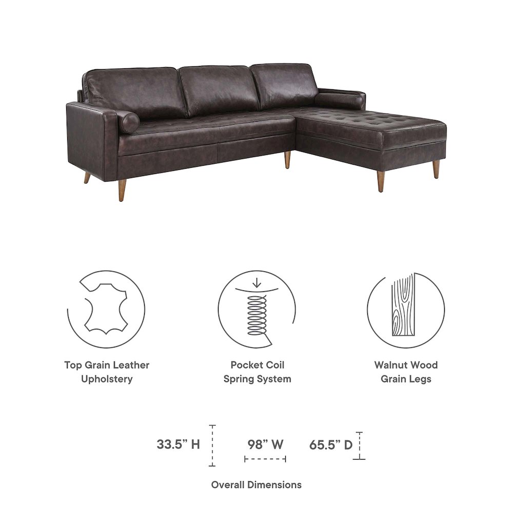 Valour 98" Leather Sectional Sofa. Picture 2