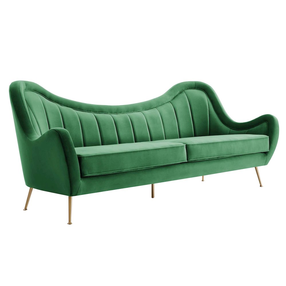 Cheshire Channel Tufted Performance Velvet Sofa. Picture 1