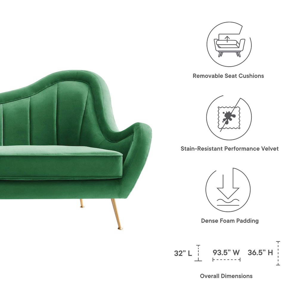 Cheshire Channel Tufted Performance Velvet Sofa. Picture 2