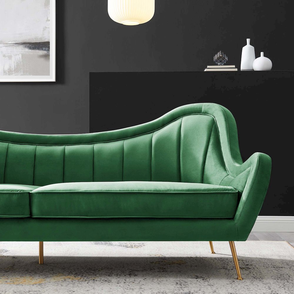 Cheshire Channel Tufted Performance Velvet Sofa. Picture 9