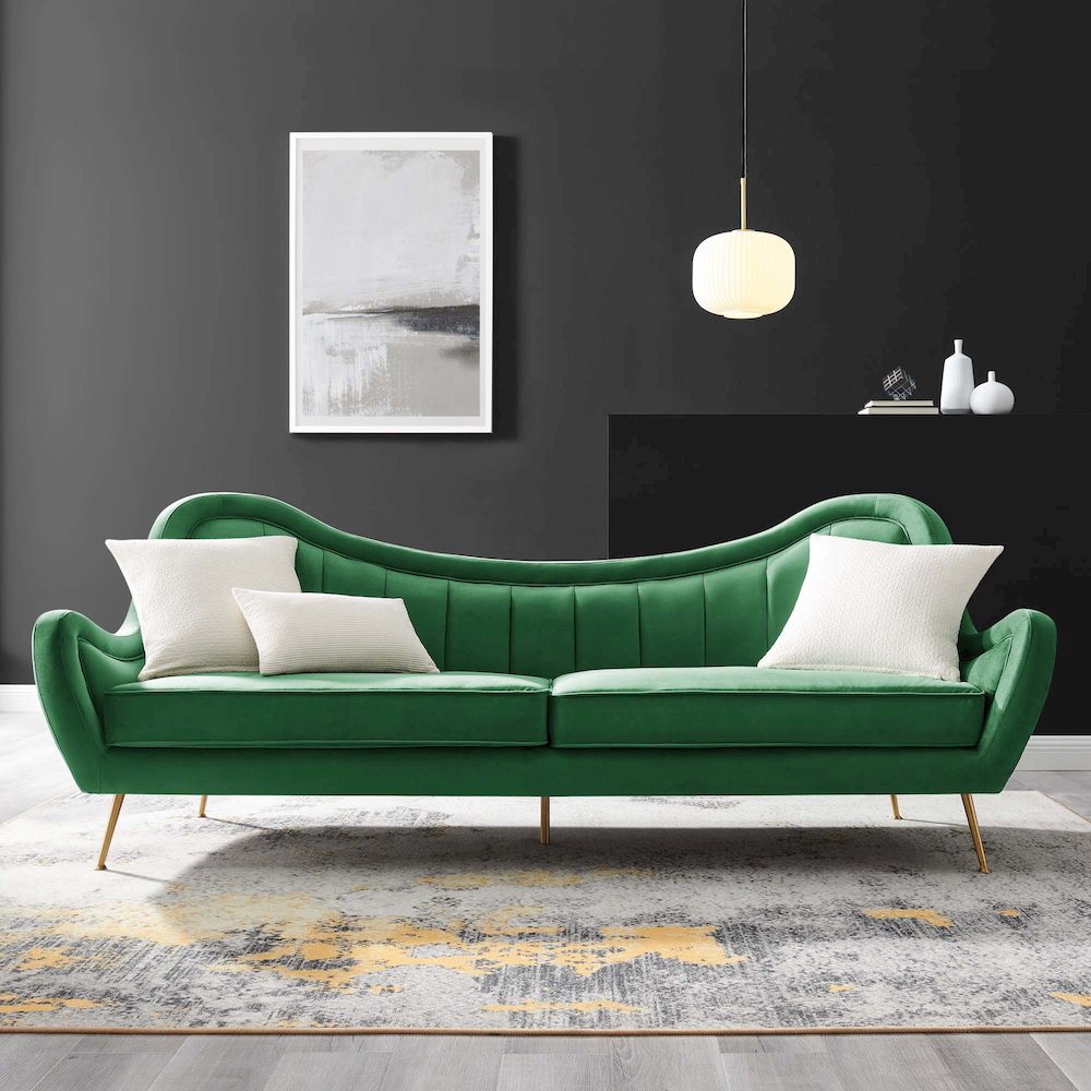 Cheshire Channel Tufted Performance Velvet Sofa. Picture 8