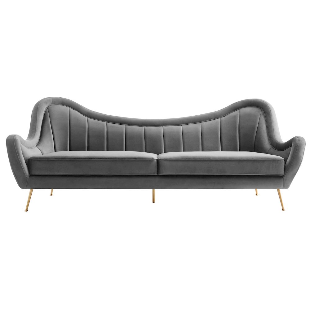 Cheshire Channel Tufted Performance Velvet Sofa. Picture 5
