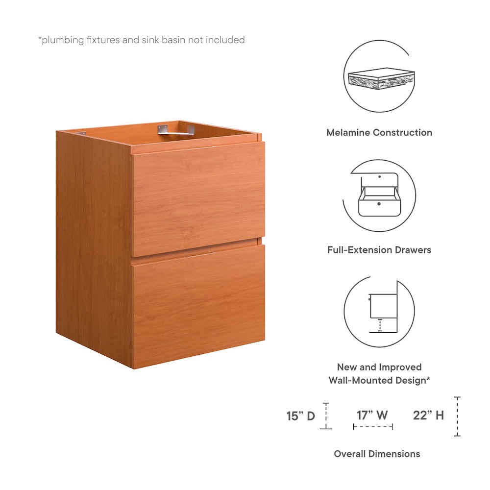 Scenic 18" Wall-Mount Bathroom Vanity Cabinet (Sink Basin Not Included). Picture 2