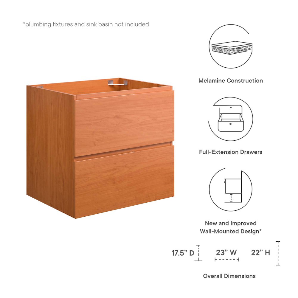 Scenic 24" Wall-Mount Bathroom Vanity Cabinet (Sink Basin Not Included). Picture 2