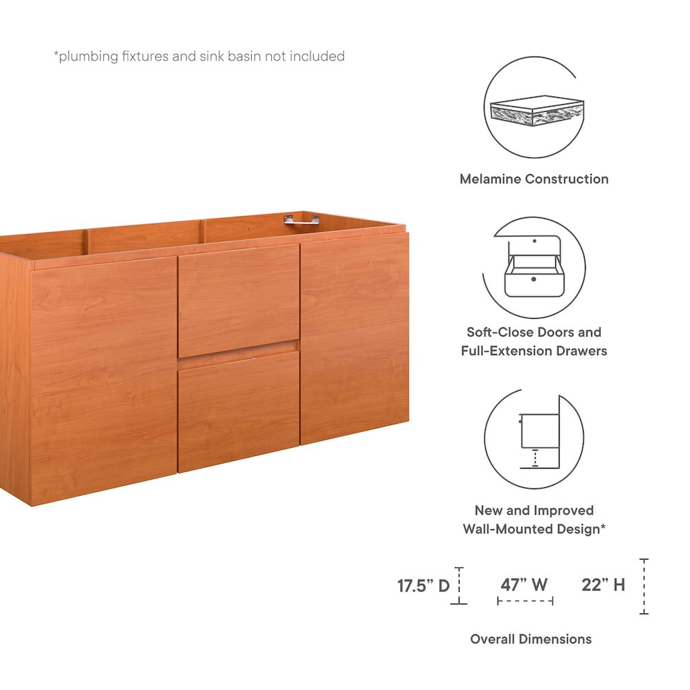 Scenic 48" Single Sink Compatible (Not Included) Bathroom Vanity Cabinet. Picture 2
