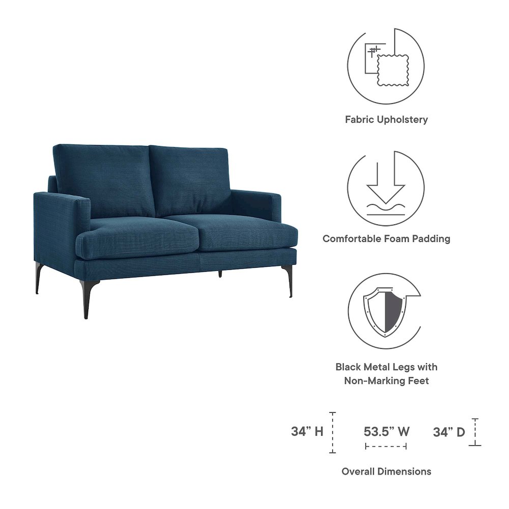 Evermore Upholstered Fabric Loveseat. Picture 2