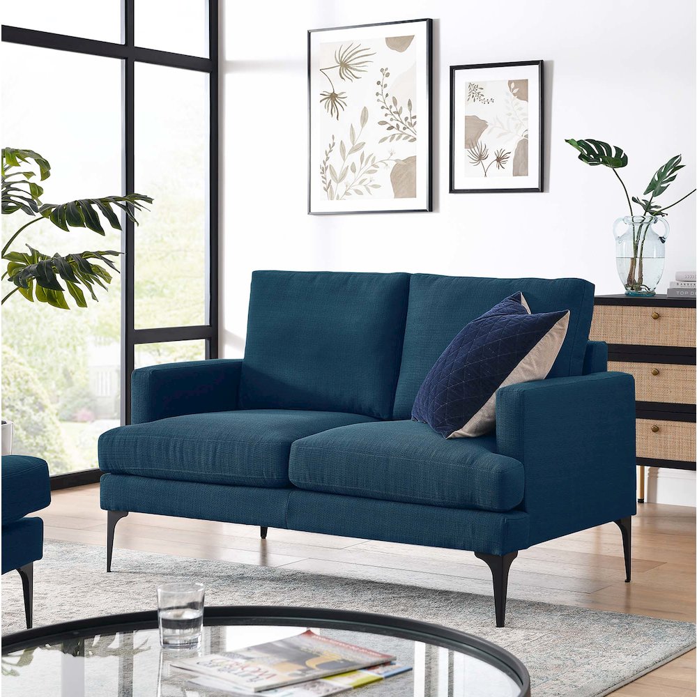 Evermore Upholstered Fabric Loveseat. Picture 7