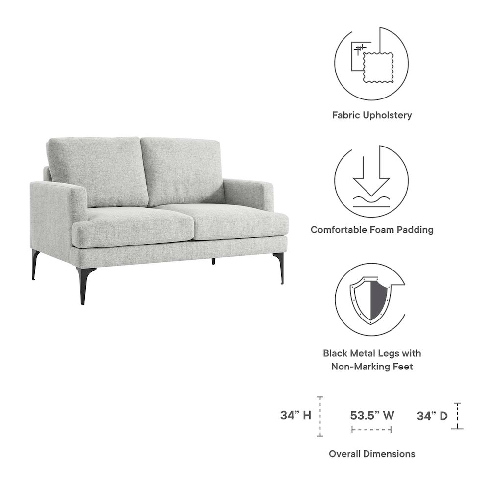 Evermore Upholstered Fabric Loveseat. Picture 2