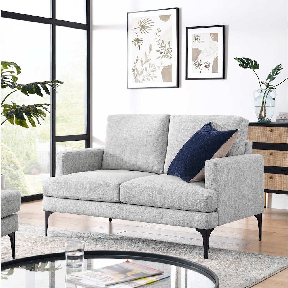 Evermore Upholstered Fabric Loveseat. Picture 7
