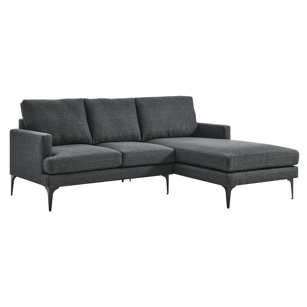 Evermore Right-Facing Upholstered Fabric Sectional Sofa. Picture 1