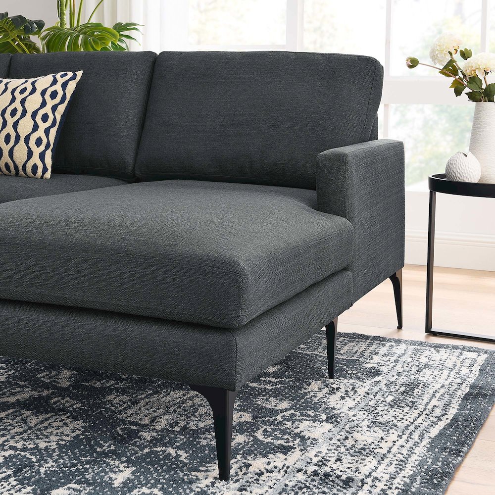 Evermore Right-Facing Upholstered Fabric Sectional Sofa. Picture 8