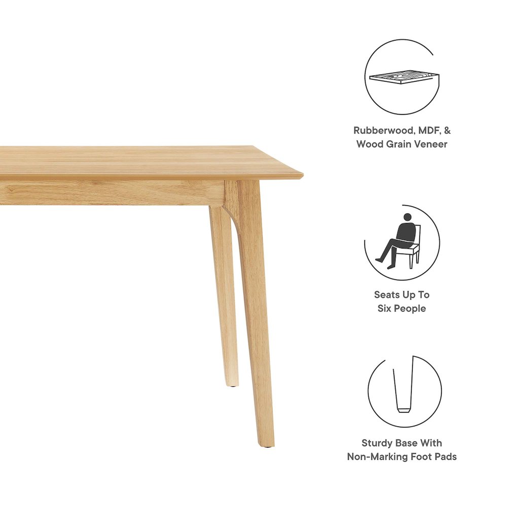 Juxtapose 63” Rectangle Dining Table. Picture 2