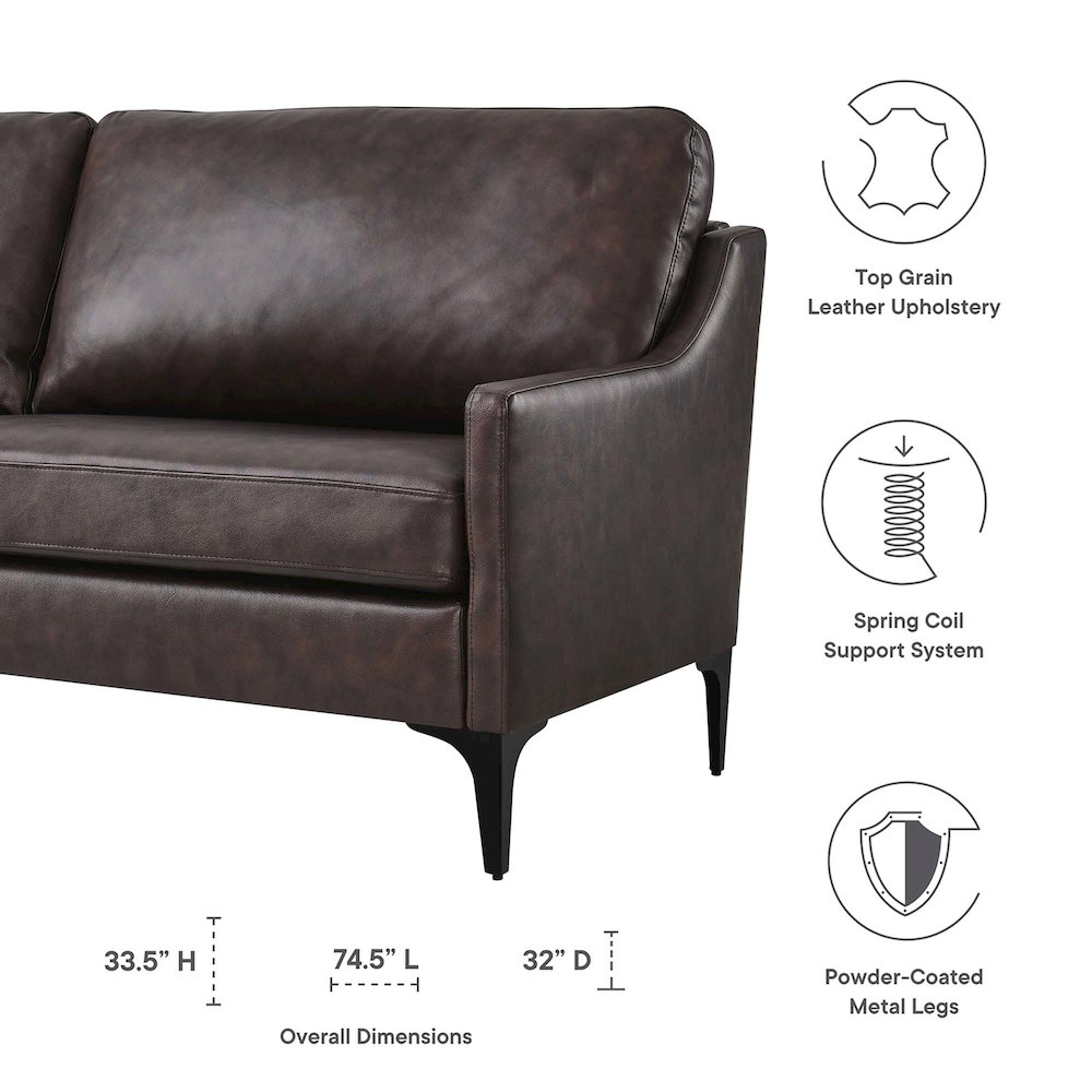 Corland Leather Sofa. Picture 2