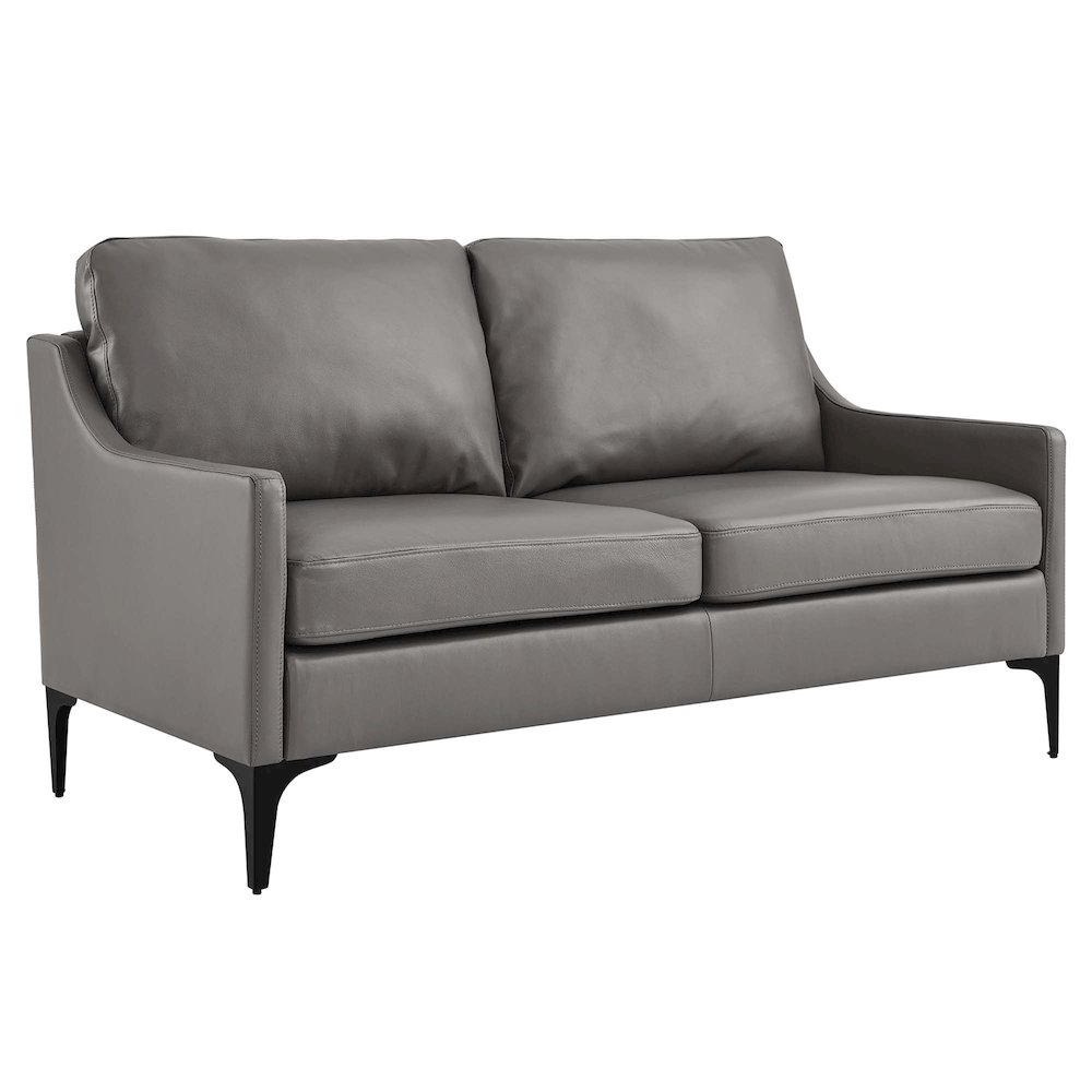 Corland Leather Loveseat. Picture 1