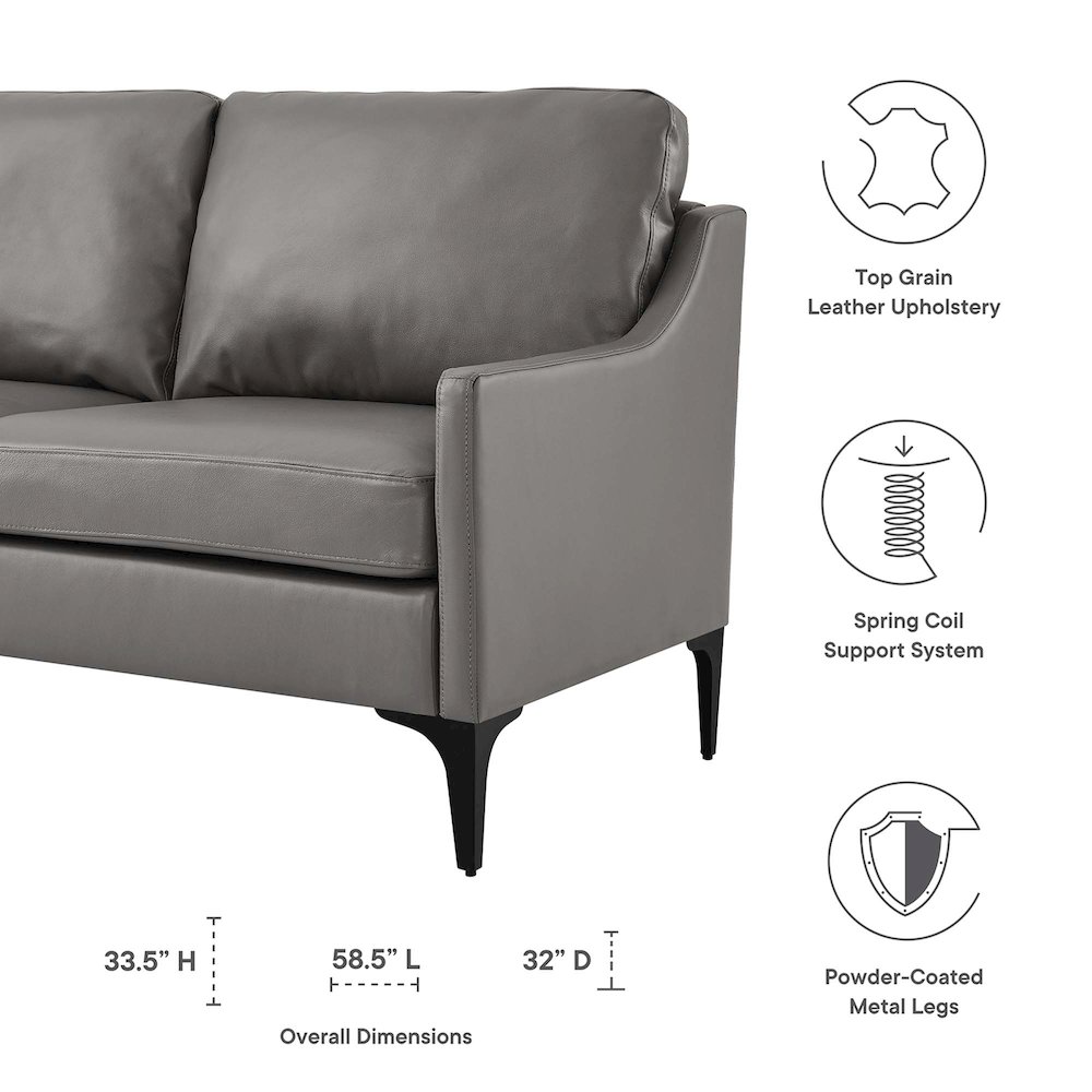 Corland Leather Loveseat. Picture 2