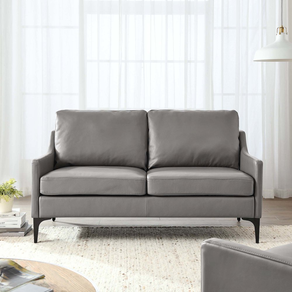 Corland Leather Loveseat. Picture 7
