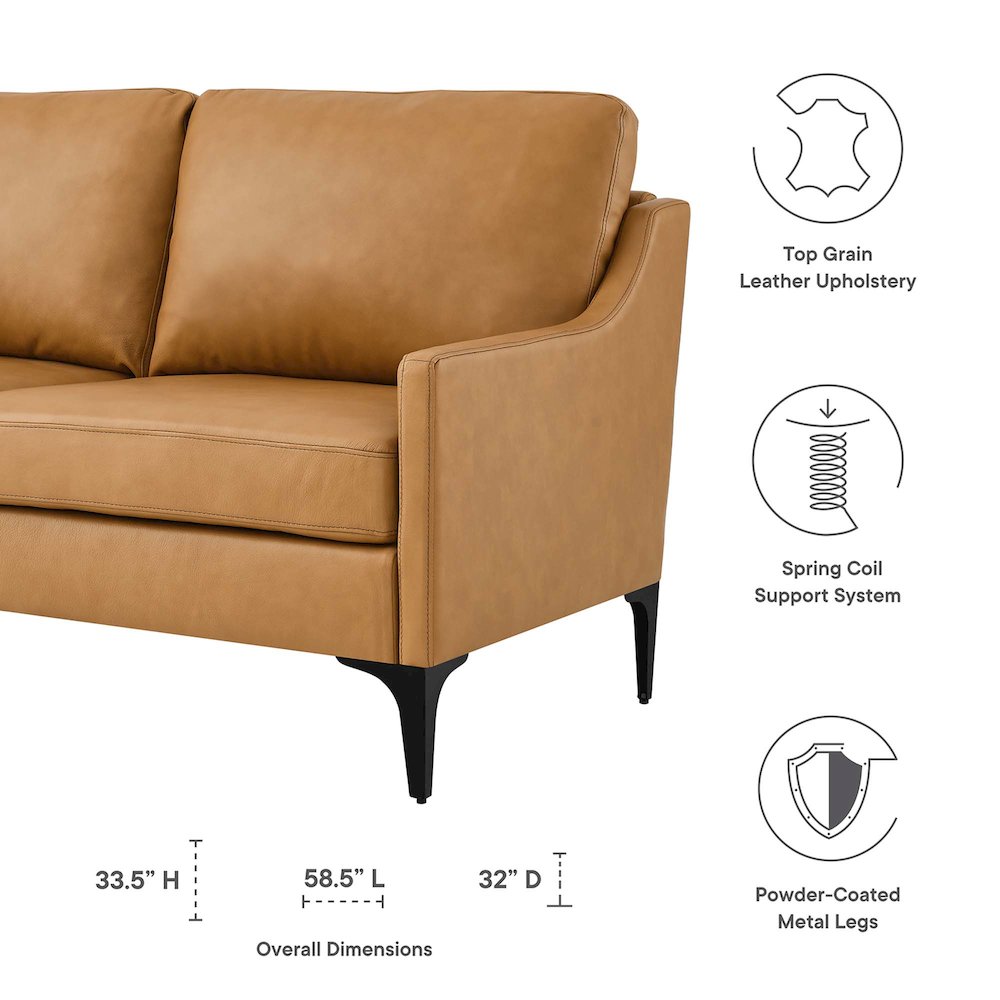Corland Leather Loveseat. Picture 2